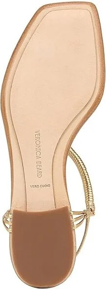 Veronica Beard Amelia Thongs Women's Sandals Gold Leather : 5 M - Image 3