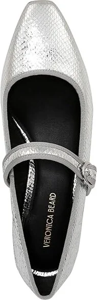 Veronica Beard Cade Mary Janes Women's Flat Shoes Silver Leather : 7 M - Image 2