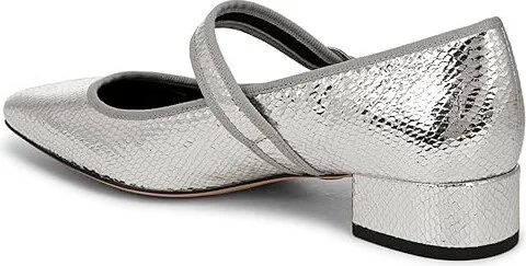 Veronica Beard Cade Mary Janes Women's Flat Shoes Silver Leather : 7 M - Image 4