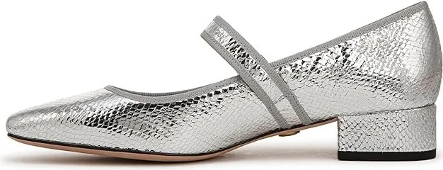 Veronica Beard Cade Mary Janes Women's Flat Shoes Silver Leather : 7 M - Image 6