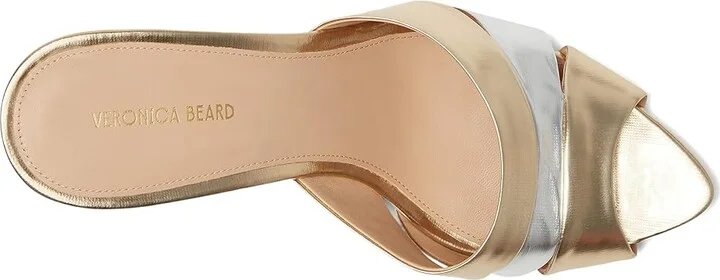 Veronica Beard Cassiel Slide Sandals Women's Sandals Gold/Silver : 6.5 M, Leather/Suede - Image 2