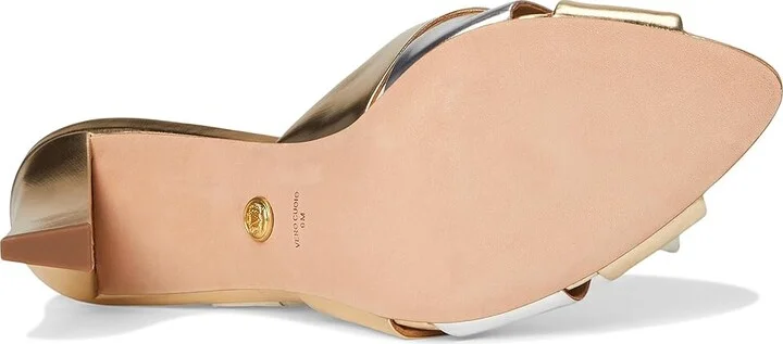 Veronica Beard Cassiel Slide Sandals Women's Sandals Gold/Silver : 6.5 M, Leather/Suede - Image 3