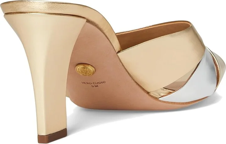 Veronica Beard Cassiel Slide Sandals Women's Sandals Gold/Silver : 6.5 M, Leather/Suede - Image 4