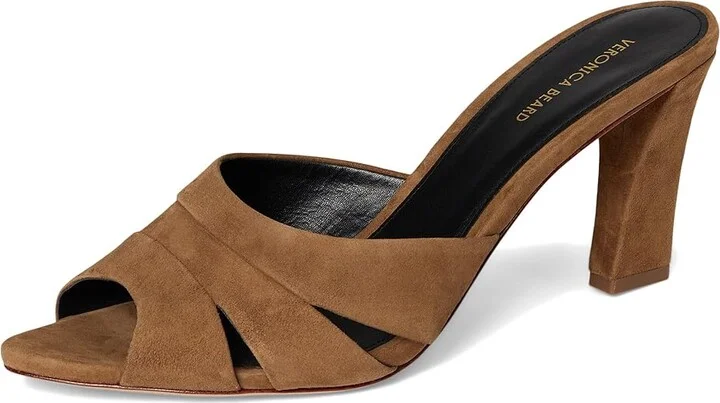 Veronica Beard Cassiel Slide Sandals Women's Sandals Hazelwood Brown : 7.5 M, Leather/Suede - Image 5