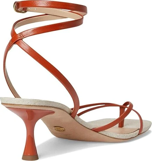 Veronica Beard Caterina Women's Wedge Shoes Persimmon Red Leather : 7.5 M - Image 4