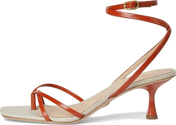 Veronica Beard Caterina Women's Wedge Shoes Persimmon Red Leather : 7.5 M - Image 6