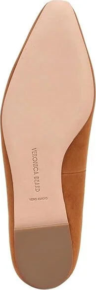 Veronica Beard Catherine Skimmers Women's Flat Shoes Caramel Brown Suede : 6 M, Leather - Image 3
