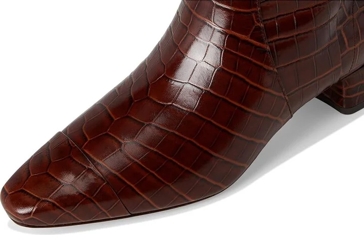 Veronica Beard Cecile High Shaft Boots Women's Boots Sepia Croc Print Leather : 9.5 M, Leather/Rubber - Image 2