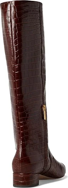 Veronica Beard Cecile High Shaft Boots Women's Boots Sepia Croc Print Leather : 9.5 M, Leather/Rubber - Image 4