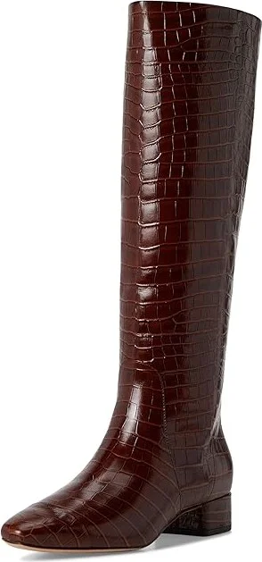 Veronica Beard Cecile High Shaft Boots Women's Boots Sepia Croc Print Leather : 9.5 M, Leather/Rubber - Image 5