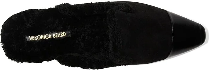 Veronica Beard Cecile Mule Fur Mules Women's Flat Shoes Black Suede : 8 M, Faux Fur/Leather/Suede - Image 2