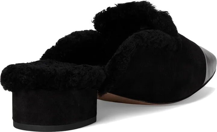 Veronica Beard Cecile Mule Fur Mules Women's Flat Shoes Black Suede : 8 M, Faux Fur/Leather/Suede - Image 4