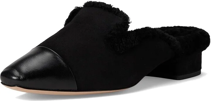 Veronica Beard Cecile Mule Fur Mules Women's Flat Shoes Black Suede : 8 M, Faux Fur/Leather/Suede - Image 5