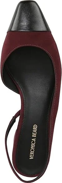Veronica Beard Cecile Sling Slingbacks Women's Flat Shoes Acai/Black : 6 M, Leather/Textile - Image 2