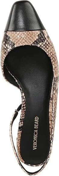 Veronica Beard Cecile Sling Slingbacks Women's Flat Shoes Latte/Black : 8 M, Leather/Textile - Image 2