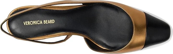 Veronica Beard Cecile Sling Women's Shoes Black Dark Gold : 10.5 M, Textile - Image 2