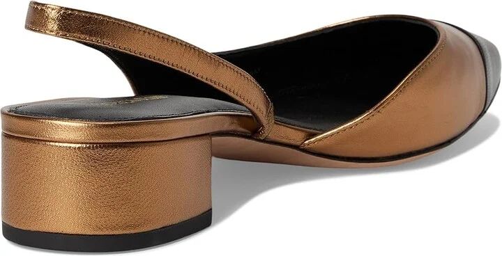 Veronica Beard Cecile Sling Women's Shoes Black Dark Gold : 10.5 M, Textile - Image 4
