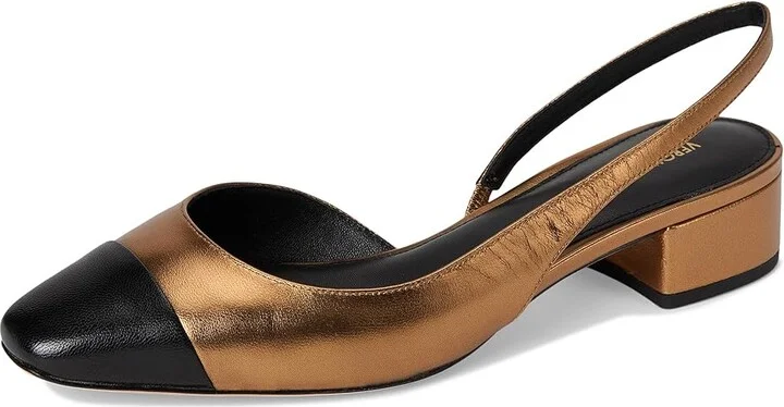 Veronica Beard Cecile Sling Women's Shoes Black Dark Gold : 10.5 M, Textile - Image 5