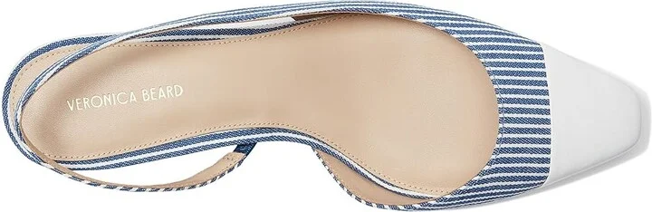 Veronica Beard Cecile Sling Women's Shoes Blue/White Stripe Denim : 6 M, Textile - Image 2