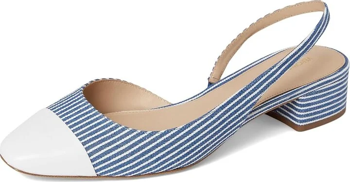 Veronica Beard Cecile Sling Women's Shoes Blue/White Stripe Denim : 6 M, Textile - Image 5