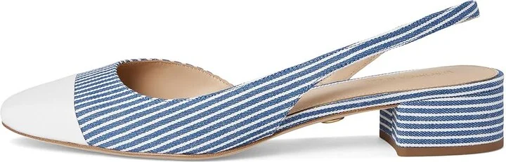 Veronica Beard Cecile Sling Women's Shoes Blue/White Stripe Denim : 6 M, Textile - Image 6