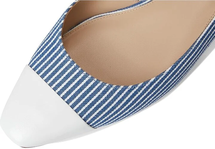 Veronica Beard Cecile Sling Women's Shoes Blue/White Stripe Denim : 6 M, Textile - Image 7