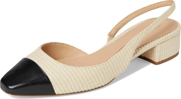 Veronica Beard Cecile Sling Women's Shoes Natural/Black : 11 M, Textile - Image 5