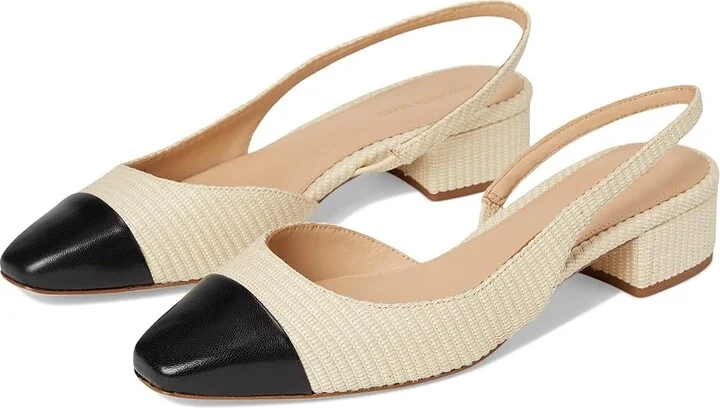 Veronica Beard Cecile Sling Women's Shoes Natural/Black : 11 M, Textile
