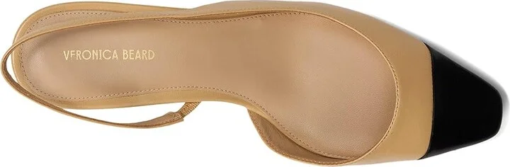 Veronica Beard Cecile Sling Women's Shoes Wheat Beige/Black Leather : 8 M, Textile - Image 2