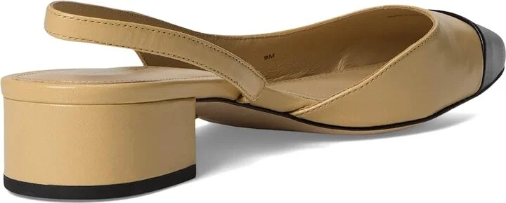 Veronica Beard Cecile Sling Women's Shoes Wheat Beige/Black Leather : 8 M, Textile - Image 4