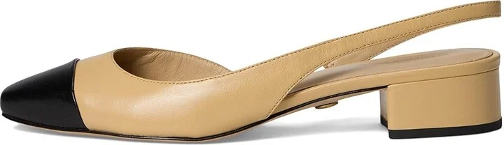Veronica Beard Cecile Sling Women's Shoes Wheat Beige/Black Leather : 8 M, Textile - Image 6