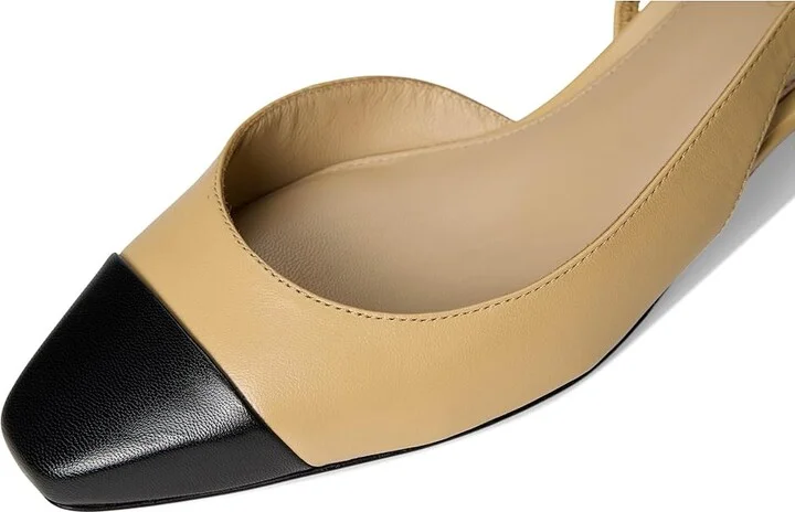 Veronica Beard Cecile Sling Women's Shoes Wheat Beige/Black Leather : 8 M, Textile - Image 7