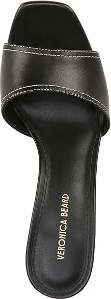Veronica Beard Ellen Slides Women's Sandals Black Leather : 6 M - Image 2