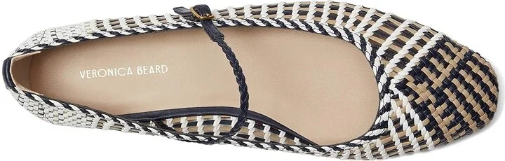 Veronica Beard Ellie Woven Women's Shoes Navy/White/Beige Woven Leather : 11 M - Image 2