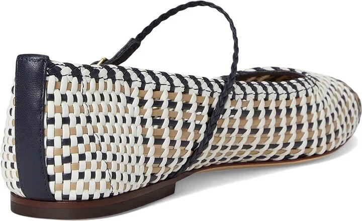Veronica Beard Ellie Woven Women's Shoes Navy/White/Beige Woven Leather : 11 M - Image 4