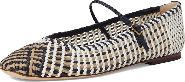 Veronica Beard Ellie Woven Women's Shoes Navy/White/Beige Woven Leather : 11 M - Image 5
