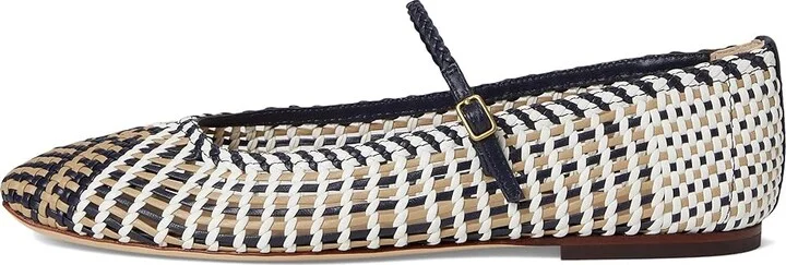 Veronica Beard Ellie Woven Women's Shoes Navy/White/Beige Woven Leather : 11 M - Image 6
