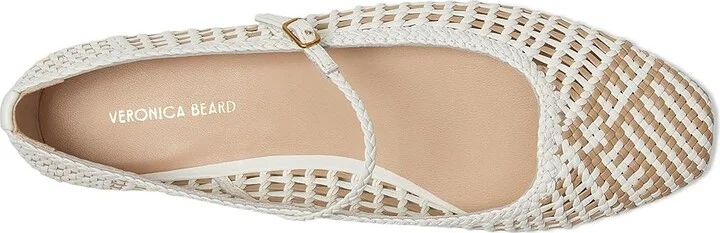 Veronica Beard Ellie Woven Women's Shoes White/Beige Woven Leather : 8.5 M - Image 2