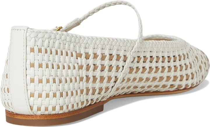 Veronica Beard Ellie Woven Women's Shoes White/Beige Woven Leather : 8.5 M - Image 4