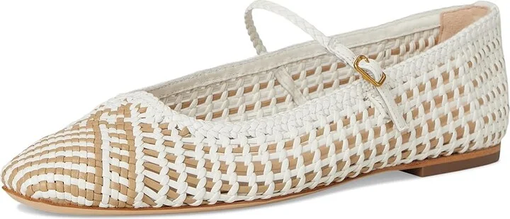 Veronica Beard Ellie Woven Women's Shoes White/Beige Woven Leather : 8.5 M - Image 5