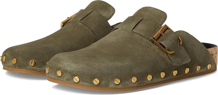 Veronica Beard Fern Women's Shoes Stone Army Green : 7 M, Suede