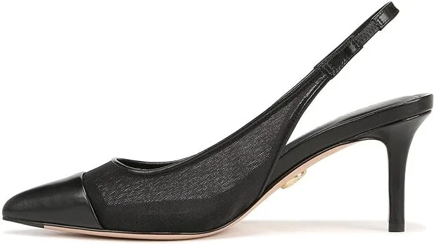Veronica Beard Liliana Mesh-70 Slingbacks High Women's Heels Black Mesh/Black Leather : 8 M - Image 6