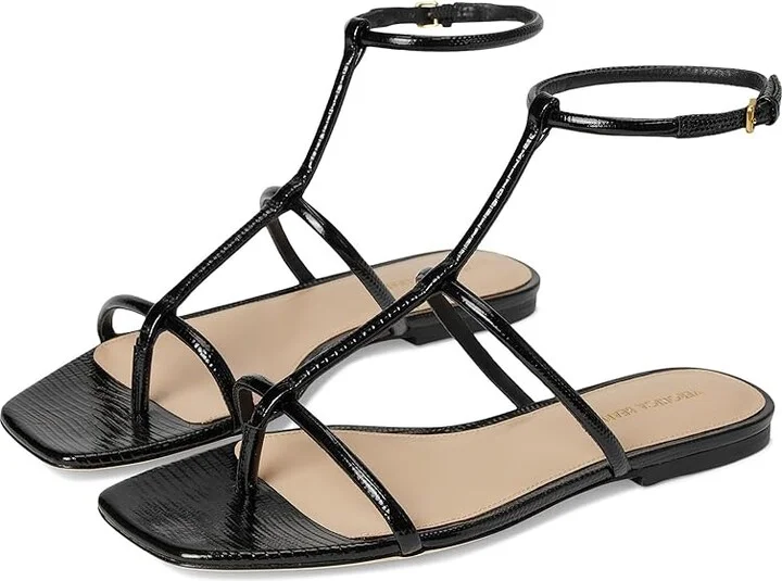 Veronica Beard Marbella Women's Wedge Shoes Black Leather : 7.5 M