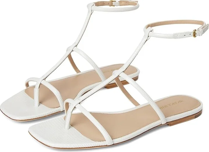 Veronica Beard Marbella Women's Wedge Shoes Parchment White Leather : 6.5 M