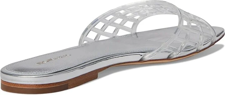 Veronica Beard Maris Jelly Women's Wedge Shoes Clear/Silver Jelly : 5.5 M, Leather - Image 4