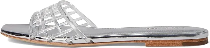 Veronica Beard Maris Jelly Women's Wedge Shoes Clear/Silver Jelly : 5.5 M, Leather - Image 6