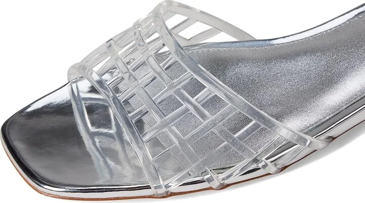 Veronica Beard Maris Jelly Women's Wedge Shoes Clear/Silver Jelly : 5.5 M, Leather - Image 7