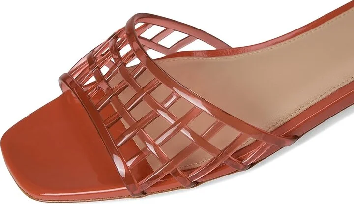 Veronica Beard Maris Jelly Women's Wedge Shoes Persimmon Red Jelly : 6.5 M, Leather - Image 7
