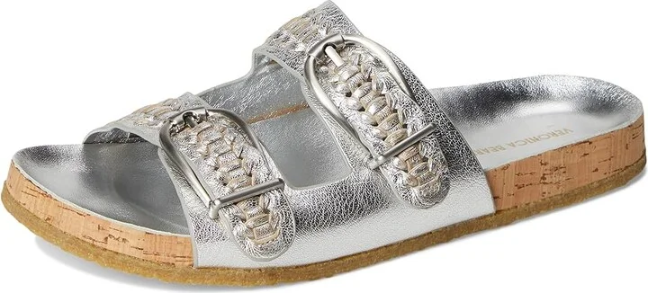 Veronica Beard Paige Women's Wedge Shoes Silver Leather : 6 M - Image 5