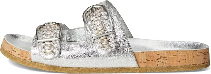 Veronica Beard Paige Women's Wedge Shoes Silver Leather : 6 M - Image 6